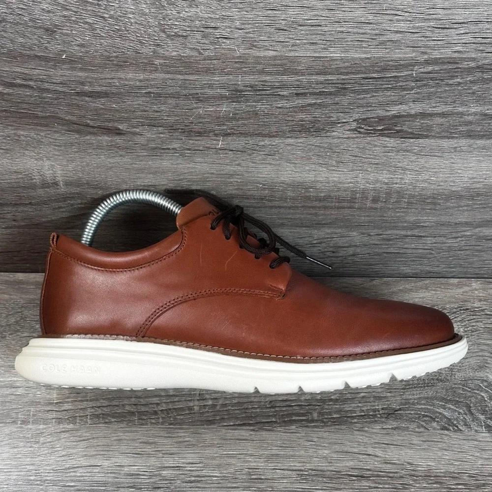 Cole Haan Grand+ Ultra Oxford Dress Shoes Mens 8 British Tan Leather NEW